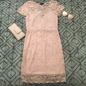 Light Pink Floral Lace Dress